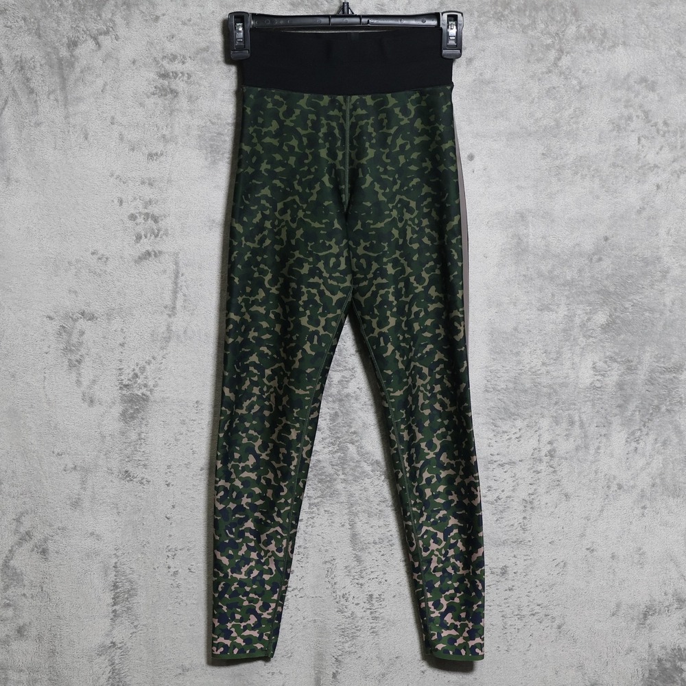 Ultracor Leggings Womens XS Green Black Camo Ankle Yoga Gym Athletic Stretch USA